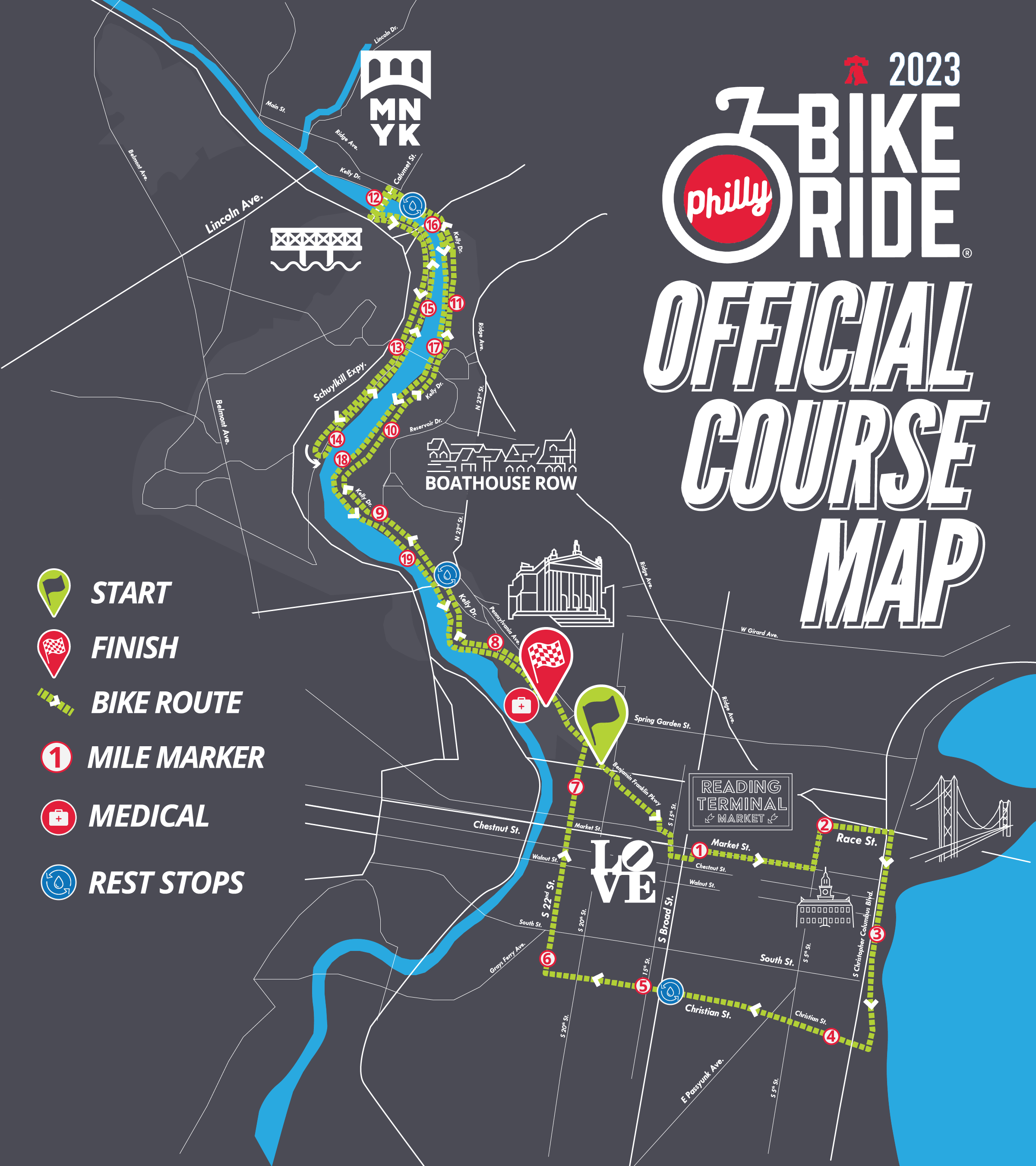 Philly Bike Ride Course Map